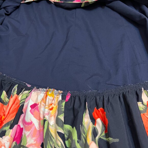 NWOT Eliza J Floral High Low Skirt Size 14 Peony Ruffle Hem Asymmetrical Elegant